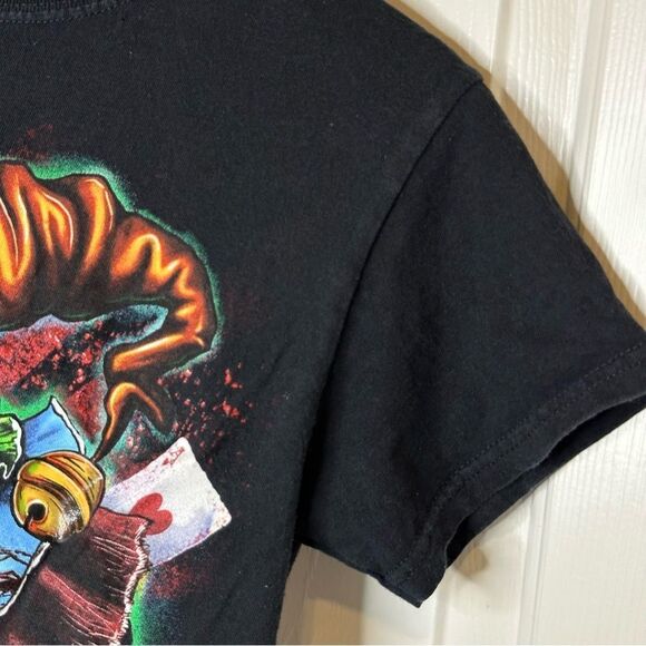Six Flags Fright Fest Multicolor Killer Clown Graphic Tee Sz XS Halloween Horror - Picture 5 of 6
